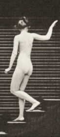 Plate 132 Descending stairs, turning to look around and waving hand — figure reference